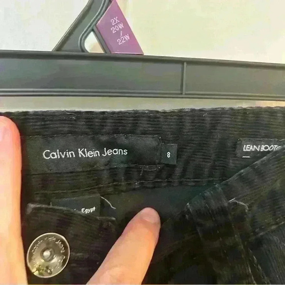 Calvin Klein Bootcut Corduroy Velour Black Pants - Picture 2 of 4